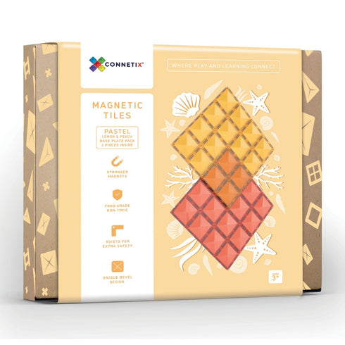 CONNETIX - 2 Piece Lemon & Peach Base Plate Pack